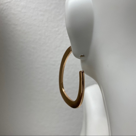 Jules B Gold Tone Geometric Hoop Earrings - Picture 5 of 5